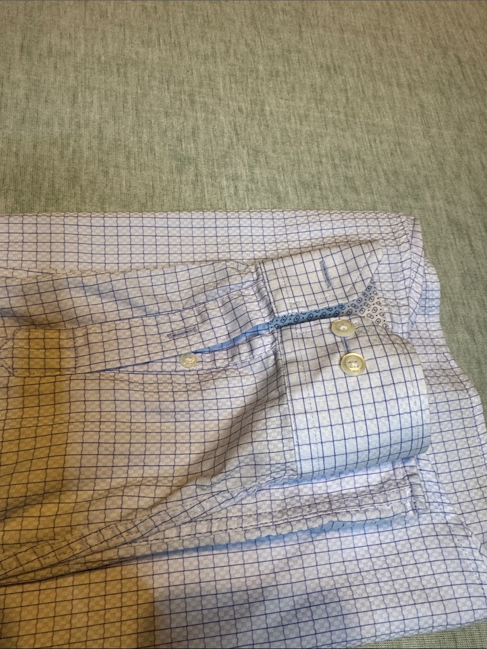 Johnston & Murphy Blue Checked Men's Dress Shirt - Picture 10 of 10